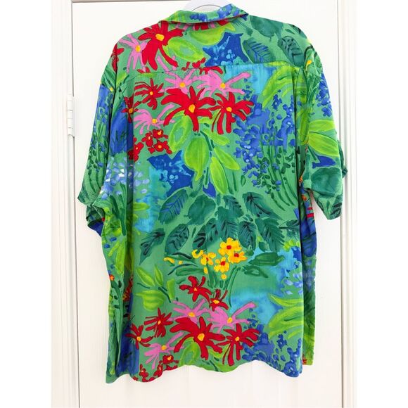 Jams World Multicolor Sea Flower Button Down Hawaiian Retro Shirt XL - Picture 3 of 7
